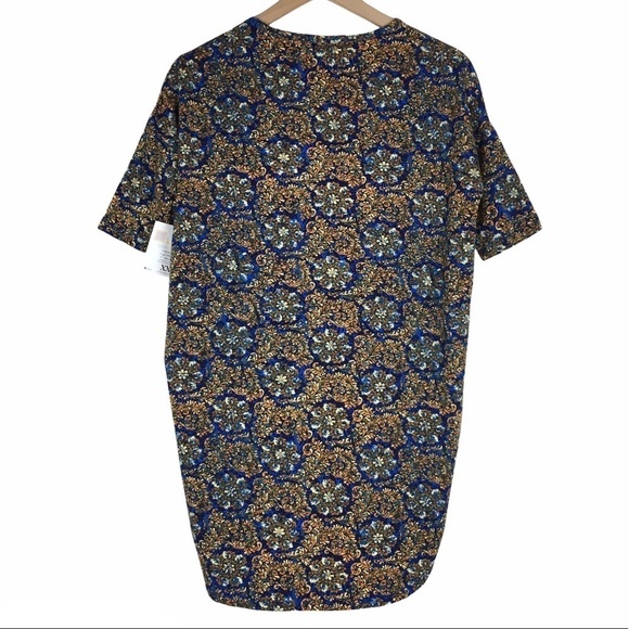 LULAROE Irma Tunic Top Floral Paisley Hi Lo Hem Retro Mod Print Size XXS NWT - Picture 4 of 11